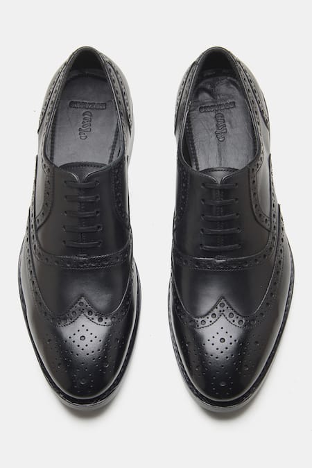 Shop Kozasko Black Classic Wingtip Oxford Shoes at Aza Fashions Shop_Kozasko_Black Classic Wingtip Oxford Shoes _at_Aza_Fashions