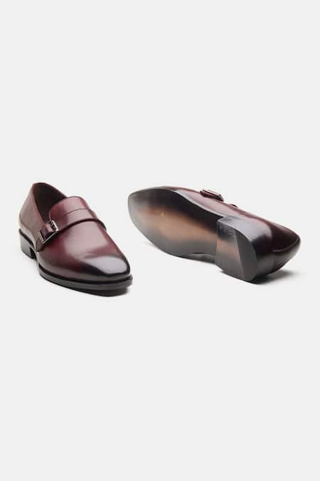 Shop Kozasko Maroon Burgundy Goodyear Welted Loafers at Aza Fashions Shop_Kozasko_Maroon Burgundy Goodyear Welted Loafers _at_Aza_Fashions