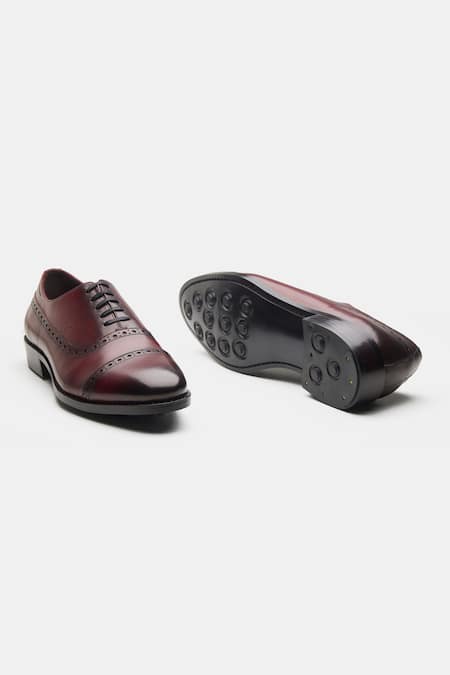Shop Kozasko Maroon Goodyear Welted Adelaide Oxfords at Aza Fashions Shop_Kozasko_Maroon Goodyear Welted Adelaide Oxfords _at_Aza_Fashions