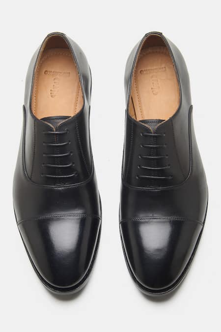 Shop Kozasko Black Goodyear Welted Captoe Oxford Shoes at Aza Fashions Shop_Kozasko_Black Goodyear Welted Captoe Oxford Shoes _at_Aza_Fashions