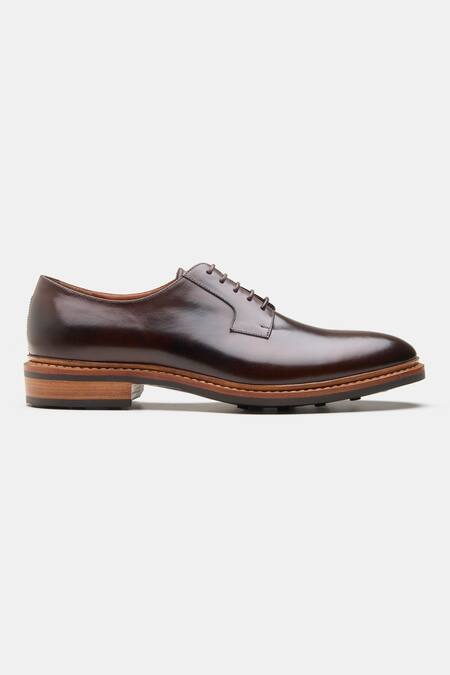 Kozasko Brown Goodyear Welted Plain Toe Shoes Online at Aza Fashions Kozasko_Brown Goodyear Welted Plain Toe Shoes _Online_at_Aza_Fashions