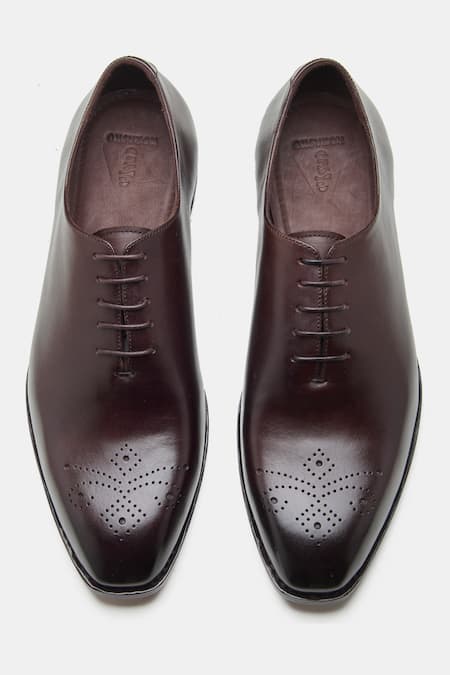 Shop Kozasko Brown Brogue Cutwork Oxfords at Aza Fashions Shop_Kozasko_Brown Brogue Cutwork Oxfords _at_Aza_Fashions