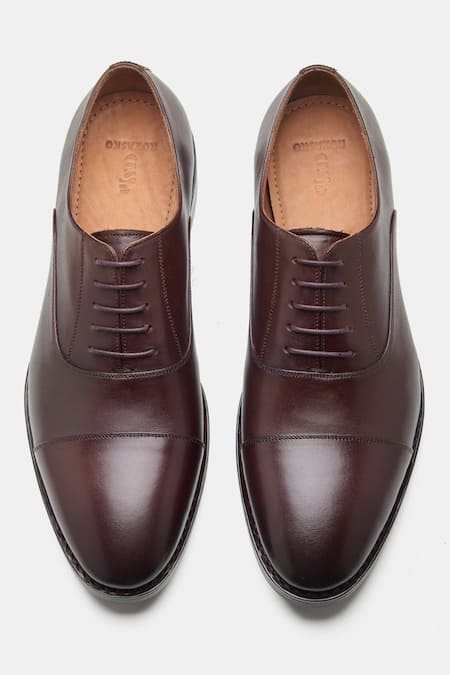 Shop Kozasko Brown Goodyear Welted Captoe Oxford Shoes at Aza Fashions Shop_Kozasko_Brown Goodyear Welted Captoe Oxford Shoes _at_Aza_Fashions