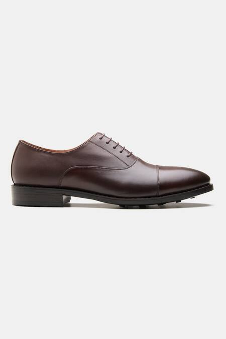 Kozasko Brown Goodyear Welted Captoe Oxford Shoes Online at Aza Fashions Kozasko_Brown Goodyear Welted Captoe Oxford Shoes _Online_at_Aza_Fashions