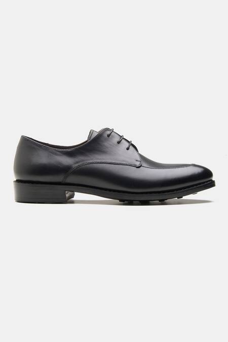 Kozasko Black Goodyear Welted Apron Toe Derby Shoes Online at Aza Fashions Kozasko_Black Goodyear Welted Apron Toe Derby Shoes _Online_at_Aza_Fashions