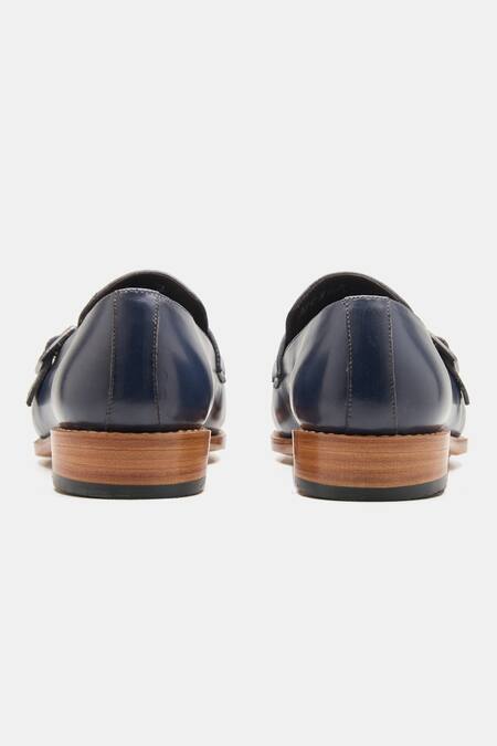 Buy Kozasko Blue Goodyear Welted Strap Loafers Online at Aza Fashions Buy_Kozasko_Blue Goodyear Welted Strap Loafers _Online_at_Aza_Fashions