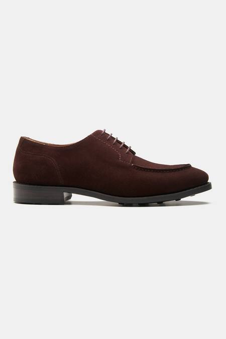 Kozasko_Brown Suede Derby Shoes _Online_at_Aza_Fashions