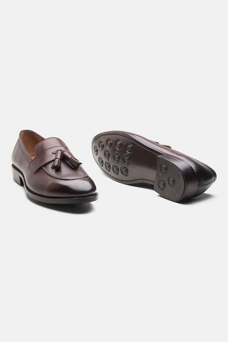 Shop_Kozasko_Brown Goodyear Welted Tassel Loafers _Online_at_Aza_Fashions