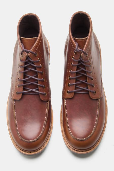 Kozasko Brown Goodyear Welted Mock Toe Boots 