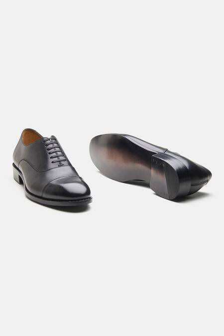 Kozasko Black Goodyear Welted Classic Captoe Oxfords  5