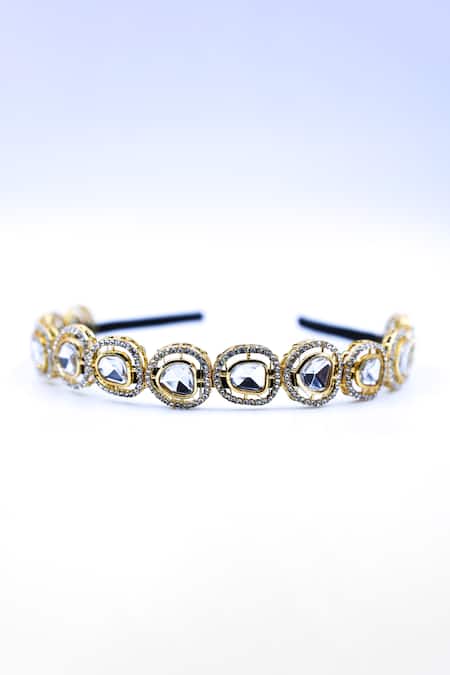 Foot Fuel Gold Crystals Tonal Studded Hairband 