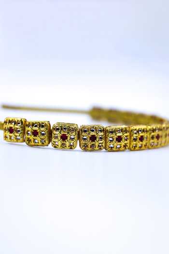 Buy Foot Fuel Gold Crystals Studded Square Brooch Hairband Online at Aza Fashions Buy_Foot Fuel_Gold Crystals Studded Square Brooch Hairband _Online_at_Aza_Fashions