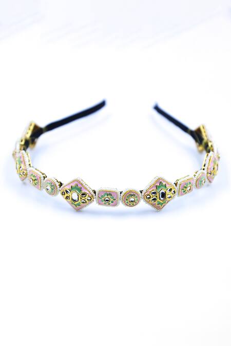 Buy_Foot Fuel_Multi Color Beads, Crystals And Embellished Hairband _Online_at_Aza_Fashions