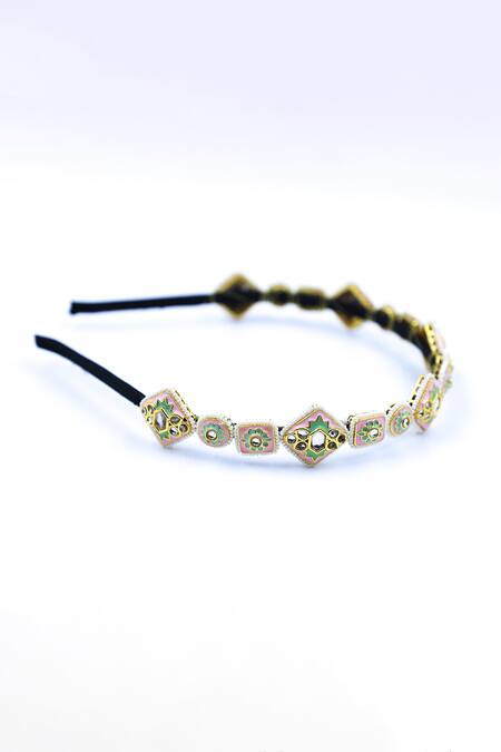 Shop_Foot Fuel_Multi Color Beads, Crystals And Embellished Hairband _Online_at_Aza_Fashions