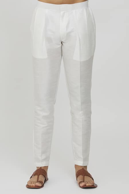 Buy Rng Safawala Pink Brocade, Silk Embroidery Printed Jacket And Off White Kurta Set Buy_Rng Safawala_Pink Brocade, Silk Embroidery Printed Jacket And Off White Kurta Set