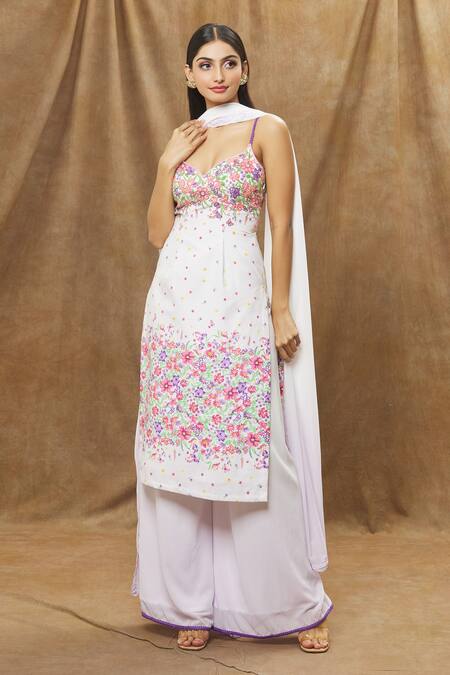 Shop Label Priyanka Kar Ivory Cotton Embroidery Sweetheart Neck Hand Kurta Sharara Set Online at Aza Fashions Shop_Label Priyanka Kar_Ivory Cotton Embroidery Sweetheart Neck Hand Kurta Sharara Set _Online_at_Aza_Fashions