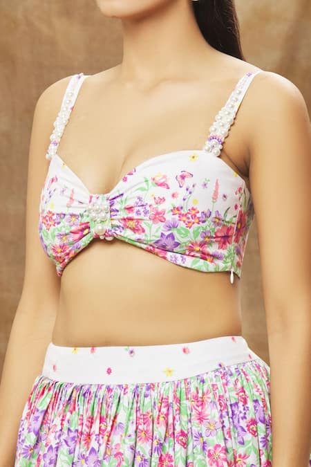 Shop Label Priyanka Kar Ivory Cotton, Linen Embroidery Sweetheart Floral Hand Embellished Lehenga Set Online at Aza Fashions Shop_Label Priyanka Kar_Ivory Cotton, Linen Embroidery Sweetheart Floral Hand Embellished Lehenga Set _Online_at_Aza_Fashions