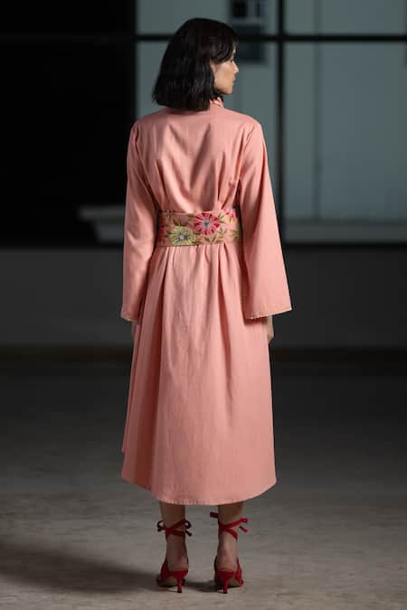 Origani Solid Asymmetric Shirt Dress 