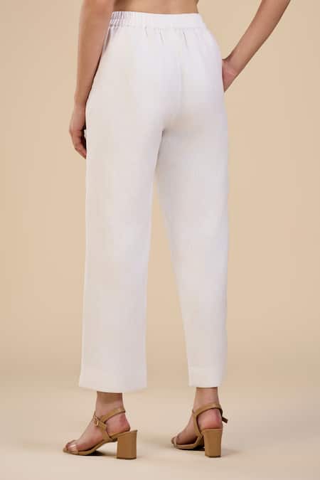 Shop Origani Pink Linen, Voile Embroidery Petal Garden Floral Cutwork Shirt And Pant Set Online at Aza Fashions Shop_Origani_Pink Linen, Voile Embroidery Petal Garden Floral Cutwork Shirt And Pant Set _Online_at_Aza_Fashions