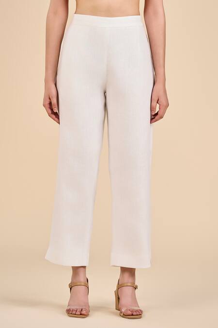 Buy Origani Blue Linen, Voile Embroidery Collared Floral Shirt And Pant Set Online at Aza Fashions Buy_Origani_Blue Linen, Voile Embroidery Collared Floral Shirt And Pant Set _Online_at_Aza_Fashions