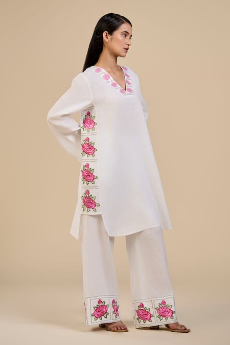 ORIGANI Primrose Embroidered Tunic & Pant Set 