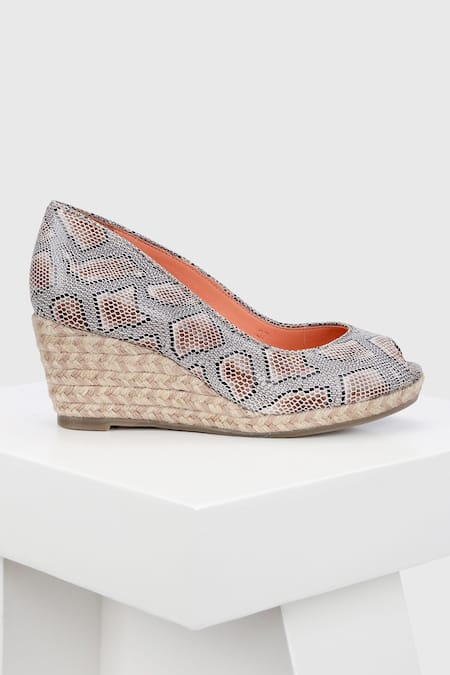 Shop Oroh Multi Color Zamora Snake Print Wedges at Aza Fashions Shop_Oroh_Multi Color Zamora Snake Print Wedges _at_Aza_Fashions