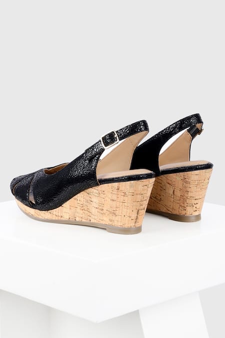 Buy Oroh Black Segovia Cork Wedges Online at Aza Fashions Buy_Oroh_Black Segovia Cork Wedges _Online_at_Aza_Fashions