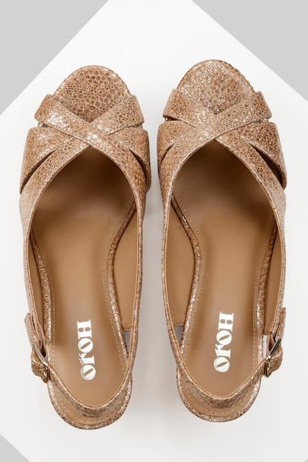 Oroh_Gold Segovia Textured Pattern Wedges _Online_at_Aza_Fashions
