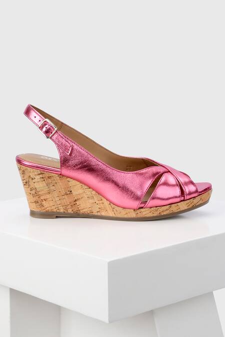 Shop_Oroh_Pink Criss Cross Strap Wedges _at_Aza_Fashions