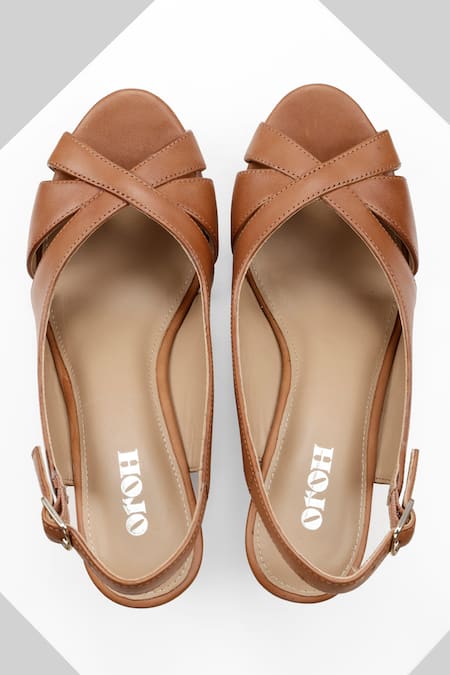 Oroh Brown Segovia Peep Toe Wedges Online at Aza Fashions Oroh_Brown Segovia Peep Toe Wedges _Online_at_Aza_Fashions
