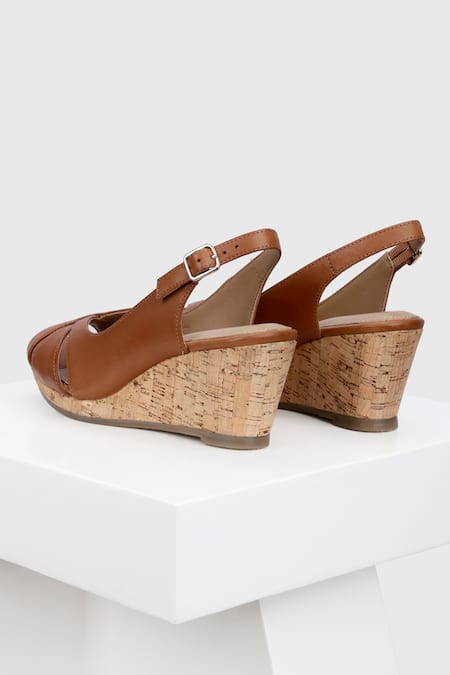 Buy Oroh Brown Segovia Peep Toe Wedges Online at Aza Fashions Buy_Oroh_Brown Segovia Peep Toe Wedges _Online_at_Aza_Fashions