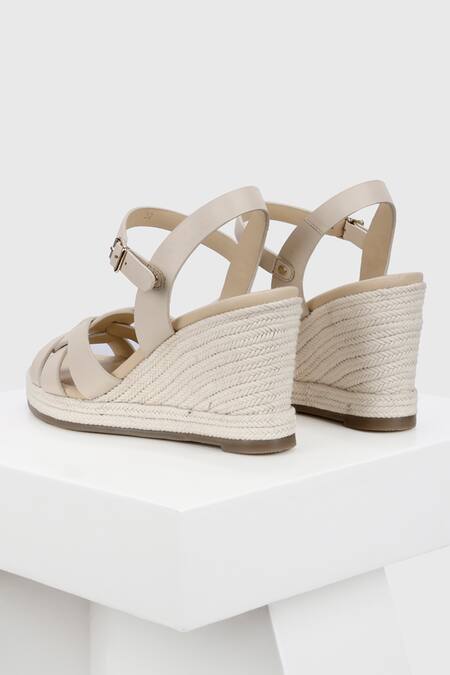 Buy_Oroh_Beige Criss Cross Strap Wedges _Online_at_Aza_Fashions