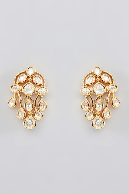 Zevar By Geeta_Gold Plated Stones Kundan Embellished Choker Necklace Set_Online_at_Aza_Fashions