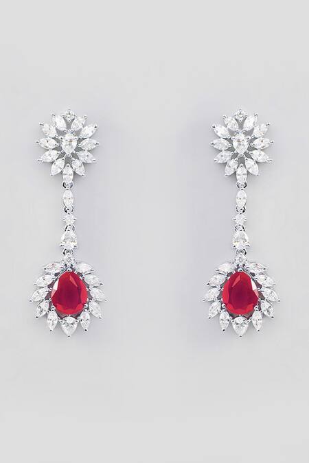 Zevar By Geeta_Pink Stones Contrast Embellished Necklace Set _Online_at_Aza_Fashions