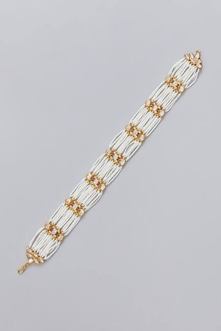 Zevar By Geeta Gold Plated Kundan And Polki Embellished Mathapatti Online at Aza Fashions Zevar By Geeta_Gold Plated Kundan And Polki Embellished Mathapatti _Online_at_Aza_Fashions