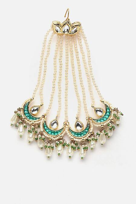 Dugran By Dugristyle_Gold Plated Begum Kundan Chaand Passa _Online_at_Aza_Fashions