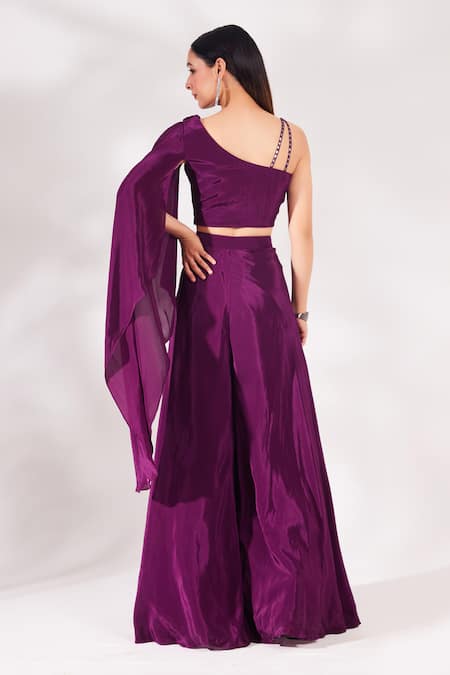 Chaashni By Maansi And Ketan Floral Embellished Top & Palazzo Set