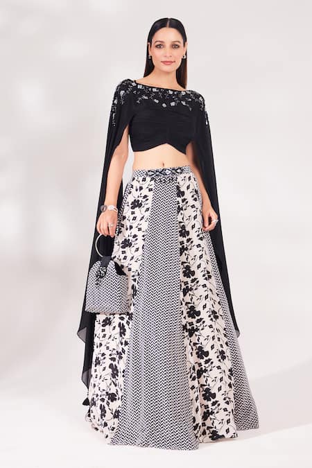 Chaashni by Maansi and Ketan Sequin Embroidered Top & Panelled Skirt Set 