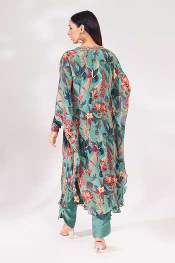 Chaashni By Maansi And Ketan Bloom Print Kaftan & Pant Set 