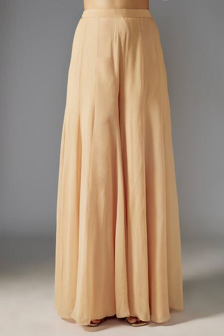 Buy_Maisolos_Beige Net, Georgette Sequins Victorian Swirl Embellished Jacket With Sharara_Online_at_Aza_Fashions