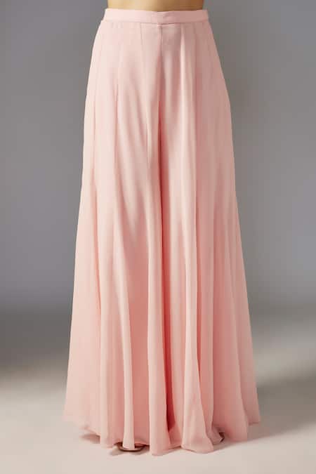 Maisolos Pink Georgette Beads, Sequins Floral Scallop Embellished Kurta Sharara Set Online at Aza Fashions Maisolos_Pink Georgette Beads, Sequins Floral Scallop Embellished Kurta Sharara Set _Online_at_Aza_Fashions