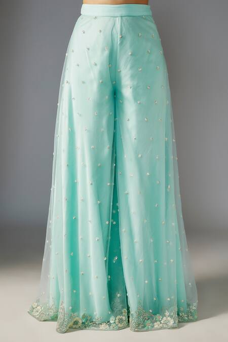 Buy Maisolos Blue Georgette Sequins, Beads Floral Paisley Embellished Kurta Sharara Set Online at Aza Fashions Buy_Maisolos_Blue Georgette Sequins, Beads Floral Paisley Embellished Kurta Sharara Set_Online_at_Aza_Fashions