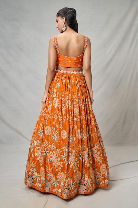 Samyukta Singhania Floral Embroidered Lehenga Set 