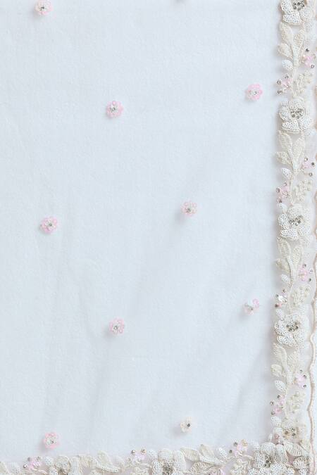 Buy_Samyukta Singhania_Purple Polyester, Net, Cotton Sequins, Zari, Embroidery Flower Lehenga Set