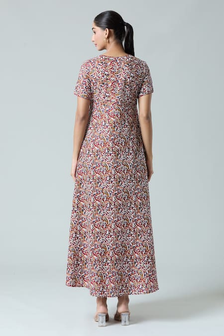 Naintara Bajaj Floral Paisley Print Dress 