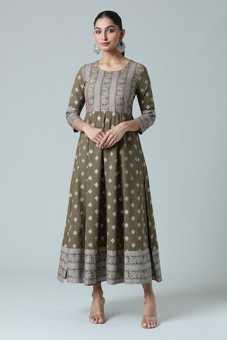 Samyukta Singhania Botanical Print Anarkali 