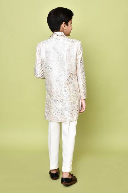 Petite Pomme Embroidered Sherwani & Trouser Set 