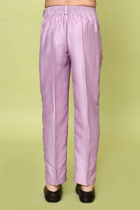 Petite Pomme_Pink Cotton, Silk, Polyester Zari Embroidered Nehru Jacket Kurta Set _Online_at_Aza_Fashions