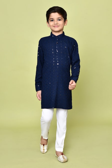 Samyukta Singhania Sequins Embroidered Pathani Kurta & Pyjama Set 