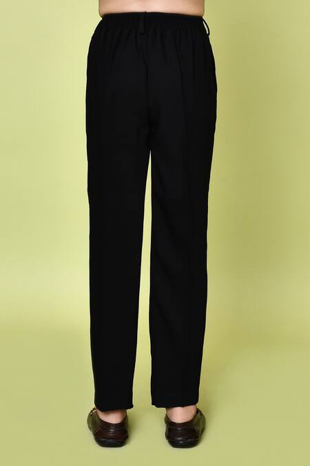 Buy_Petite Pomme_Black Terrycloth, Polyester Embroidery Thread Suit Set _Online_at_Aza_Fashions